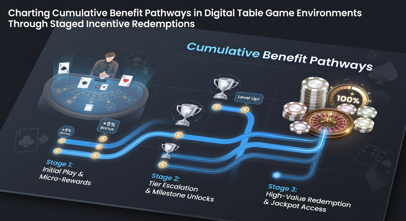 Digital table game interface showing cumulative reward pathways and staged incentive redemption stages