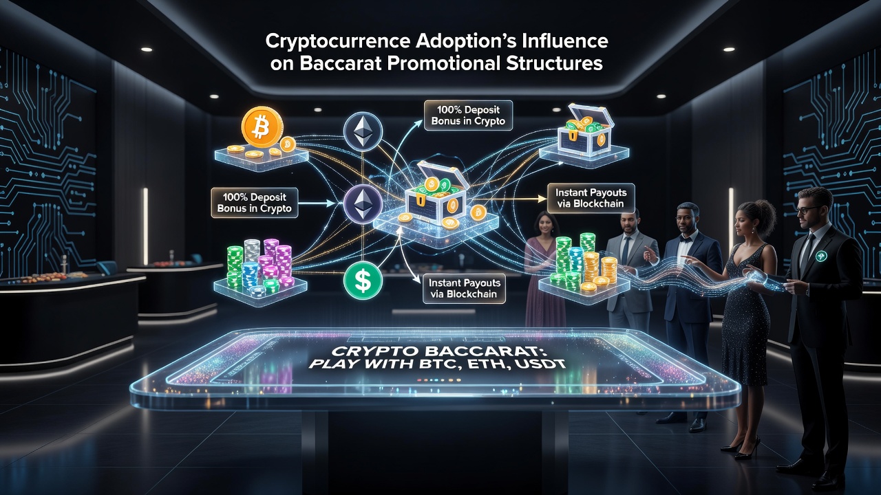 Virtual baccarat interface showing crypto wallet integration and bonus meter