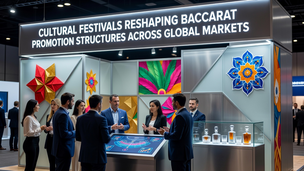 Baccarat players engaging with festival-themed promotions at international venues