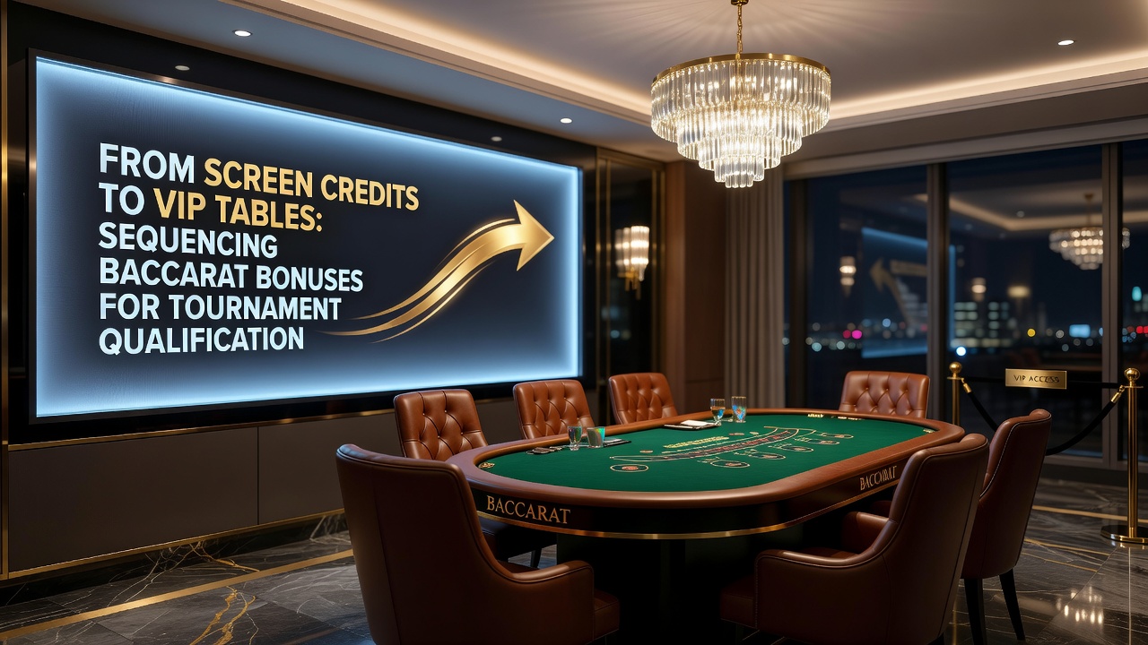 VIP baccarat tournament setup with players at high-stakes tables