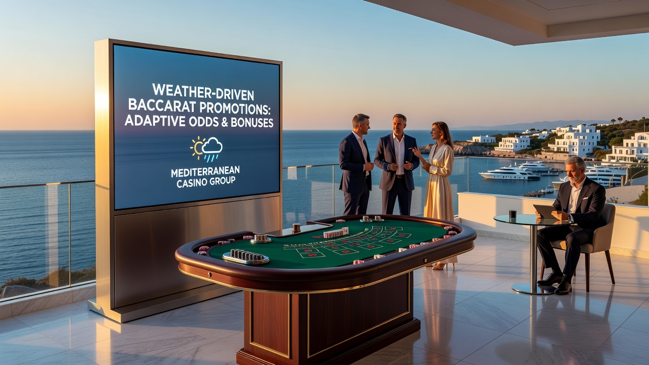 Coastal Mediterranean casino overlooking the sea during variable weather conditions affecting visitor patterns